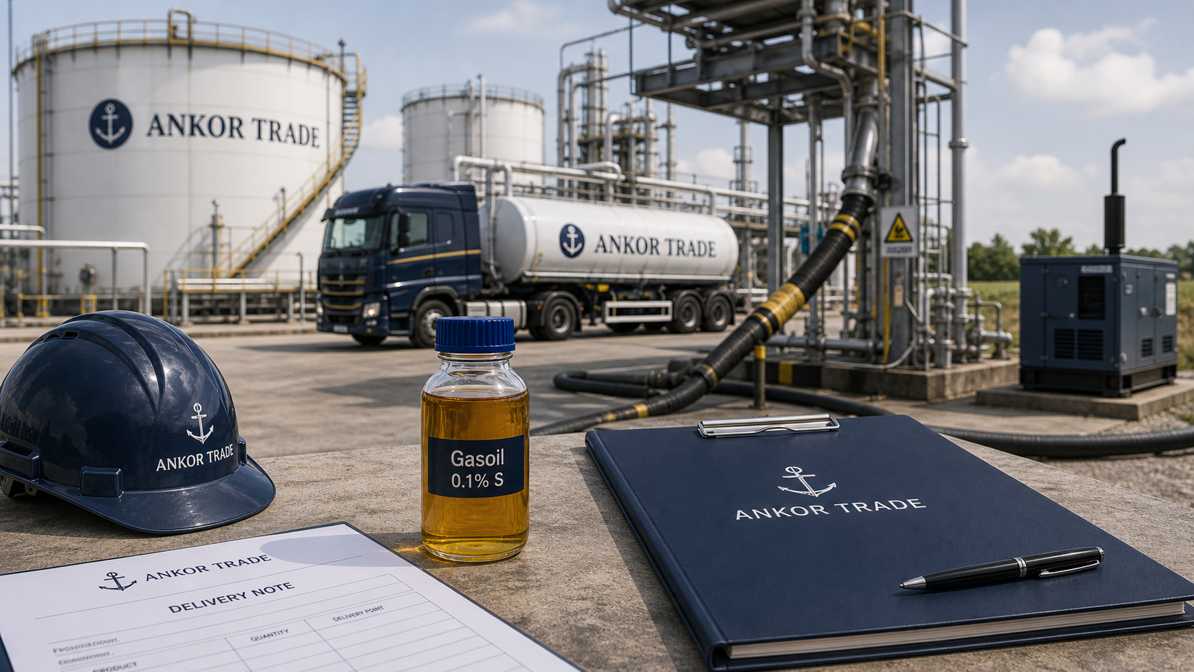 Illustrative gasoil sample with terminal dispatch equipment