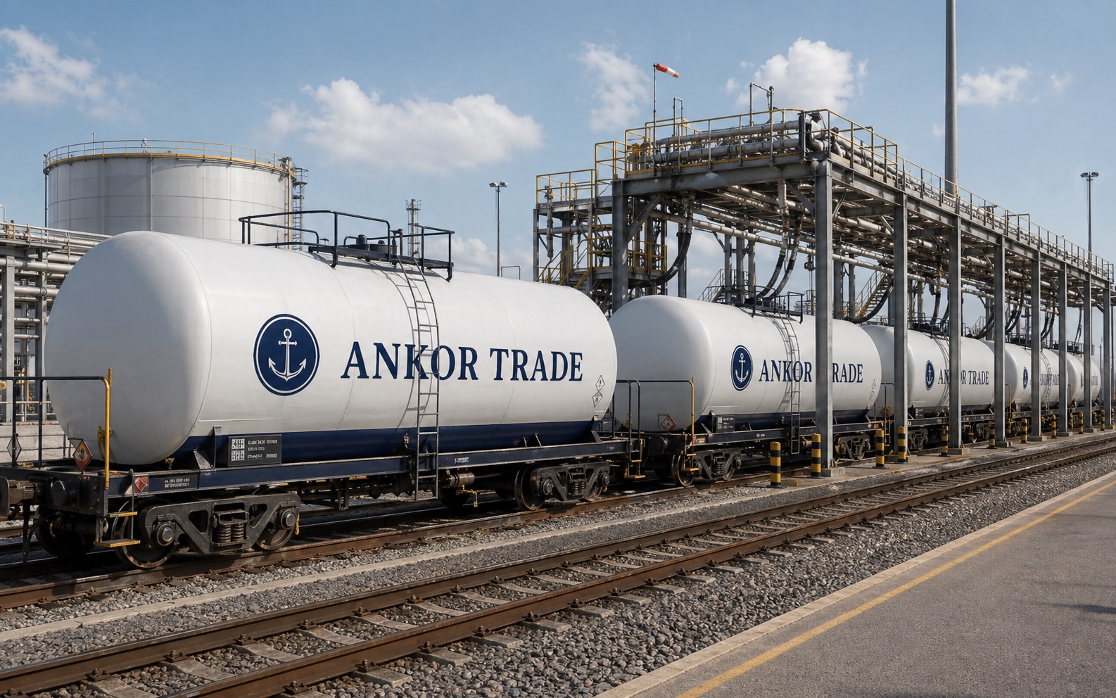 ANKOR TRADE rail tank cars at fuel loading terminal