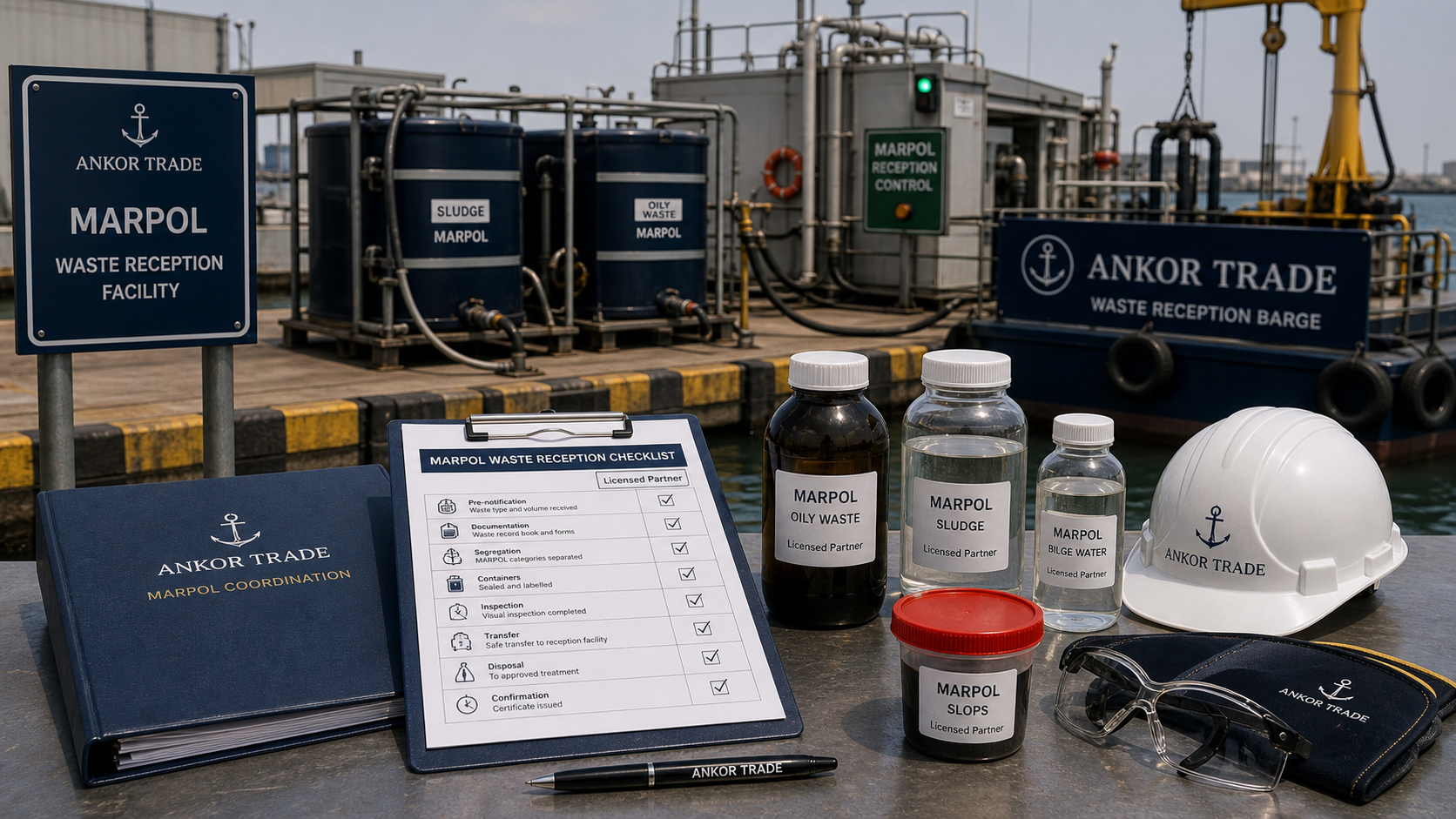 Illustrative MARPOL slops and waste reception coordination